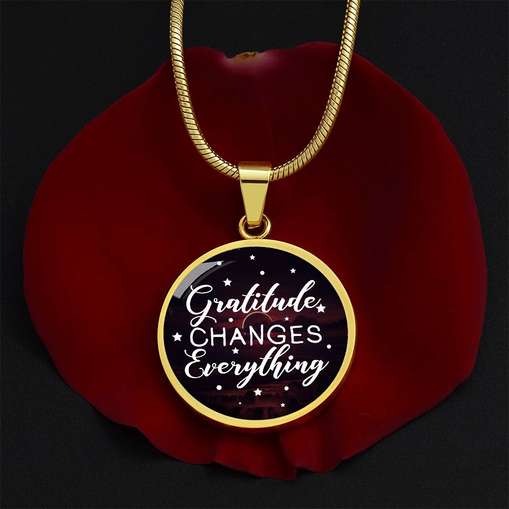 Gratitude Luxury Graphic Circle Necklace - Everything