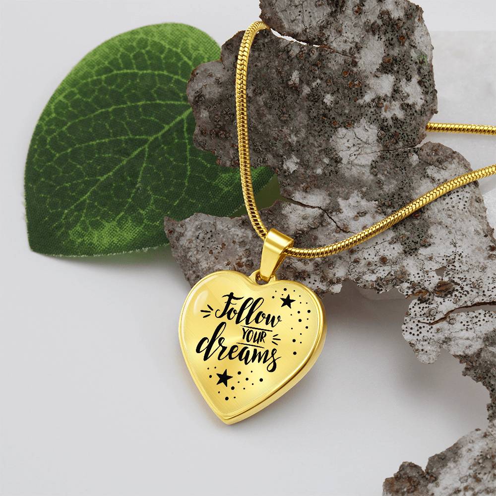 Luxury Graphic Heart Necklace - Follow your dreams