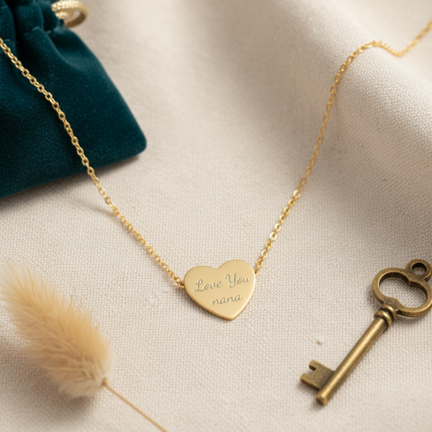 Engraved Heart Necklace - "Love You Nana"