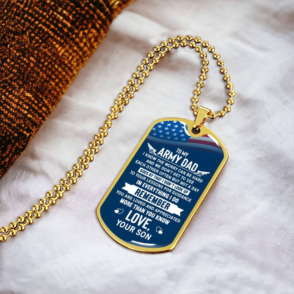 Personalized Dog Tag - To my Army dad- i know the worry