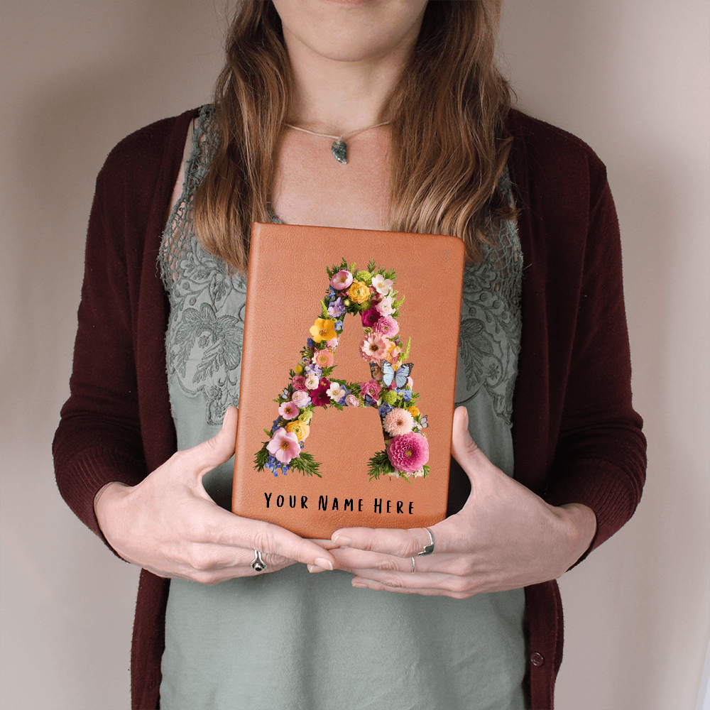 Personalised Letter Graphic Leather Journal