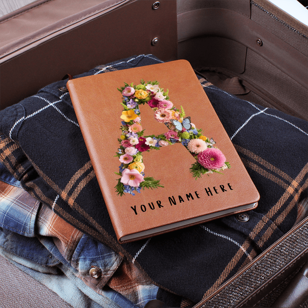 Personalised Letter Graphic Leather Journal
