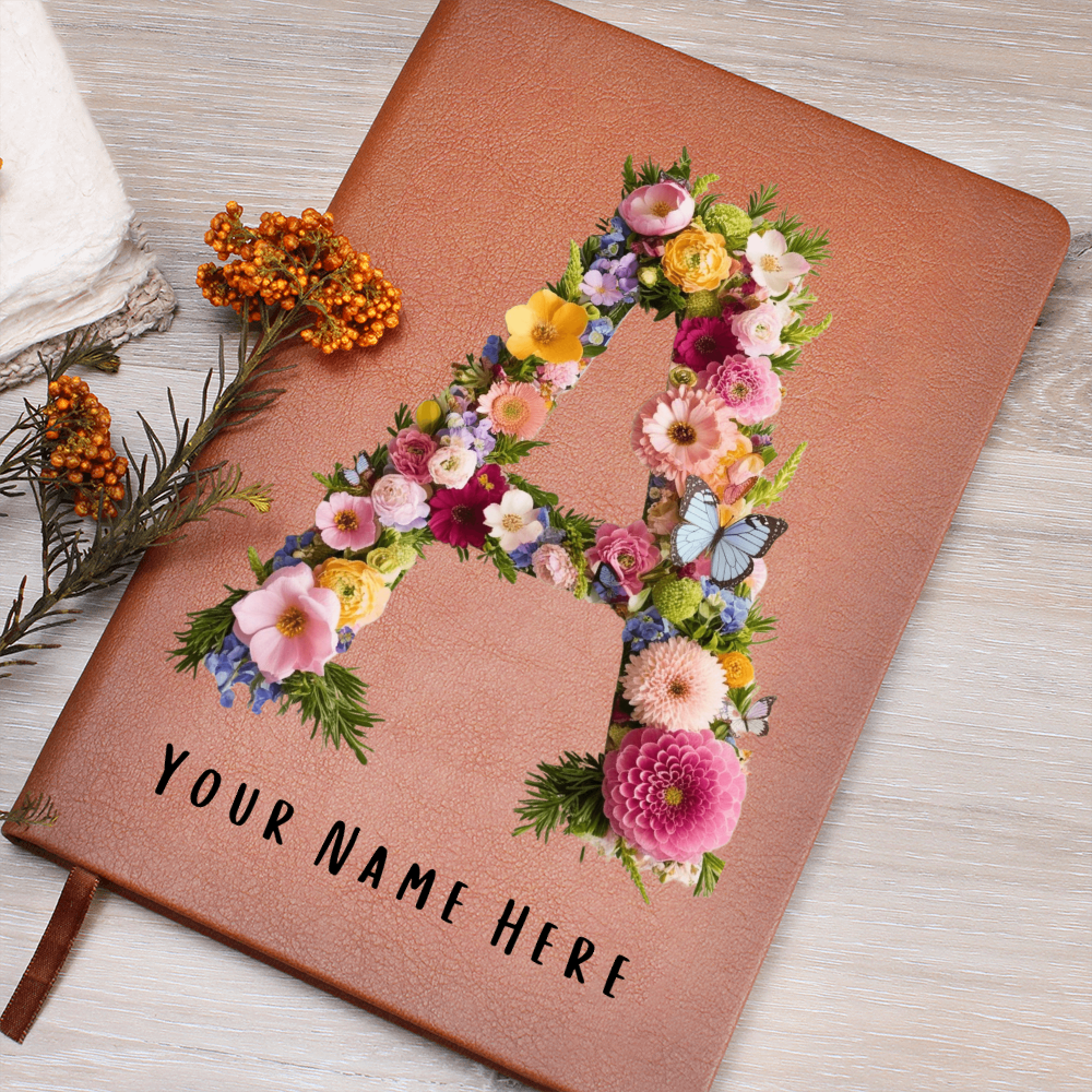 Personalised Letter Graphic Leather Journal