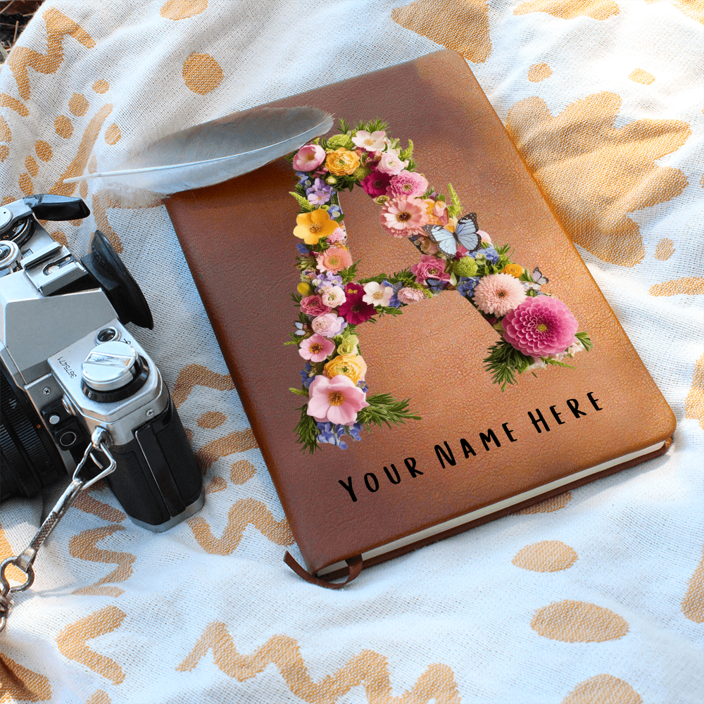 Personalised Letter Graphic Leather Journal