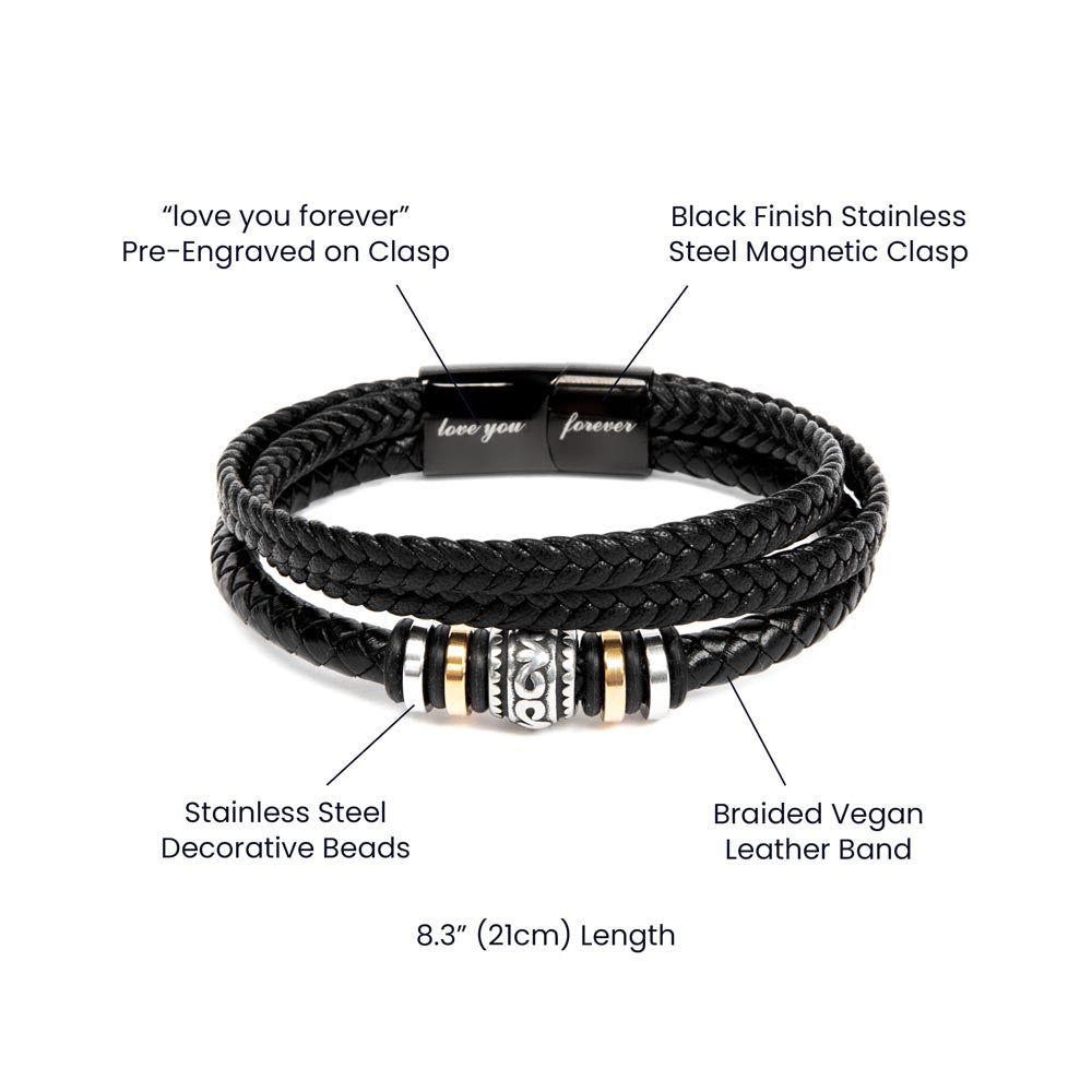 To My Grandson – Love You Forever Bracelet with Exclusive Message Card