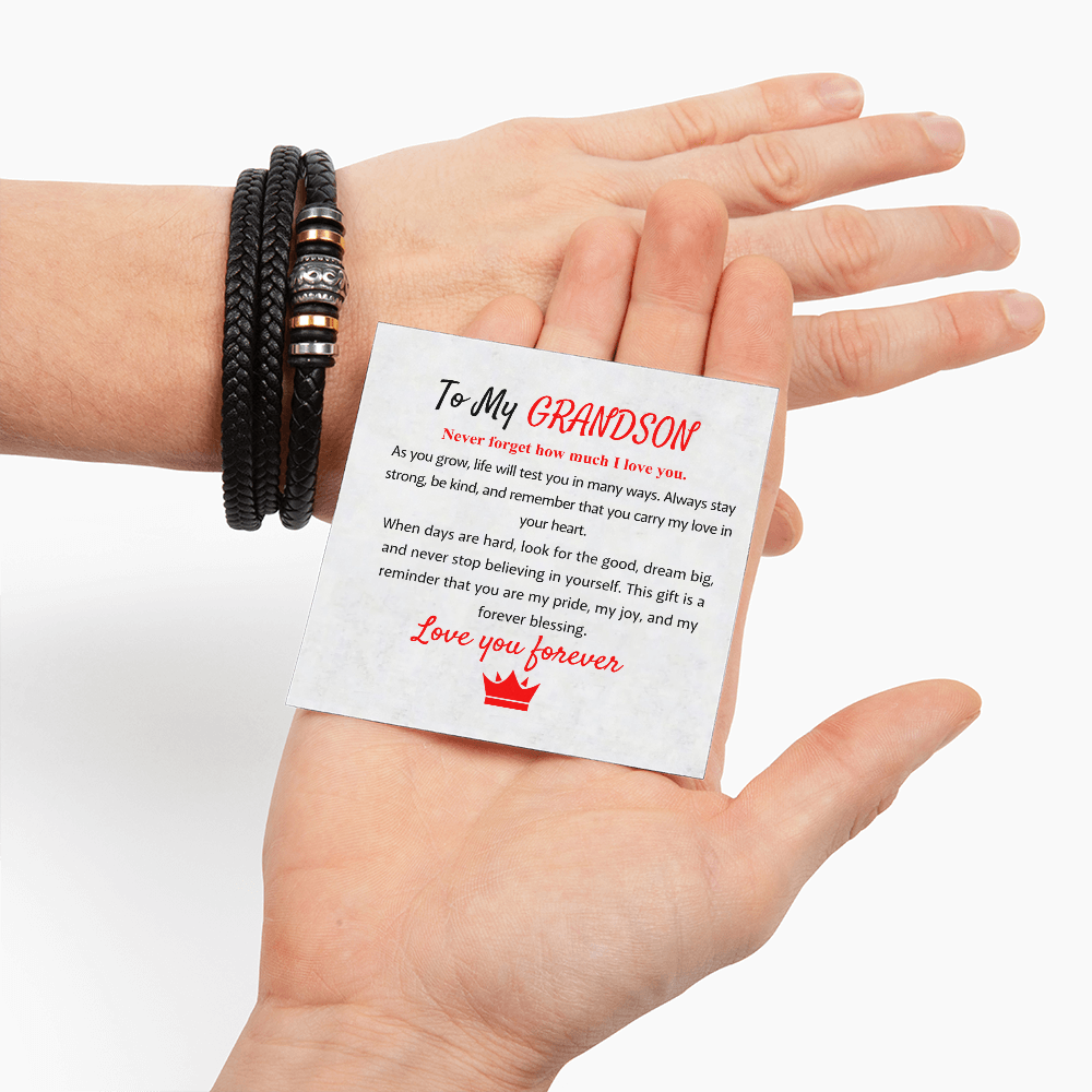 To My Grandson – Love You Forever Bracelet with Exclusive Message Card