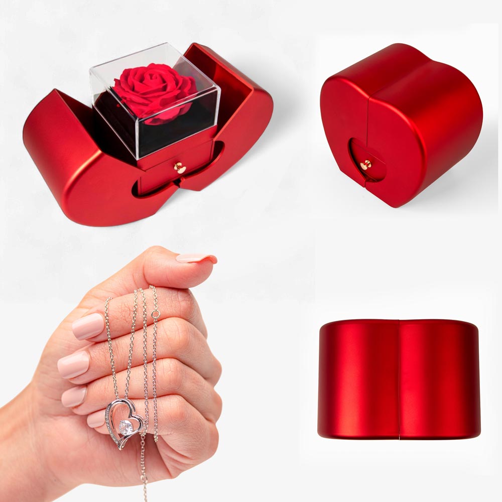 Forever Love Necklace & Eternal Rose Box Gift Set – The Ultimate Symbol of Romance