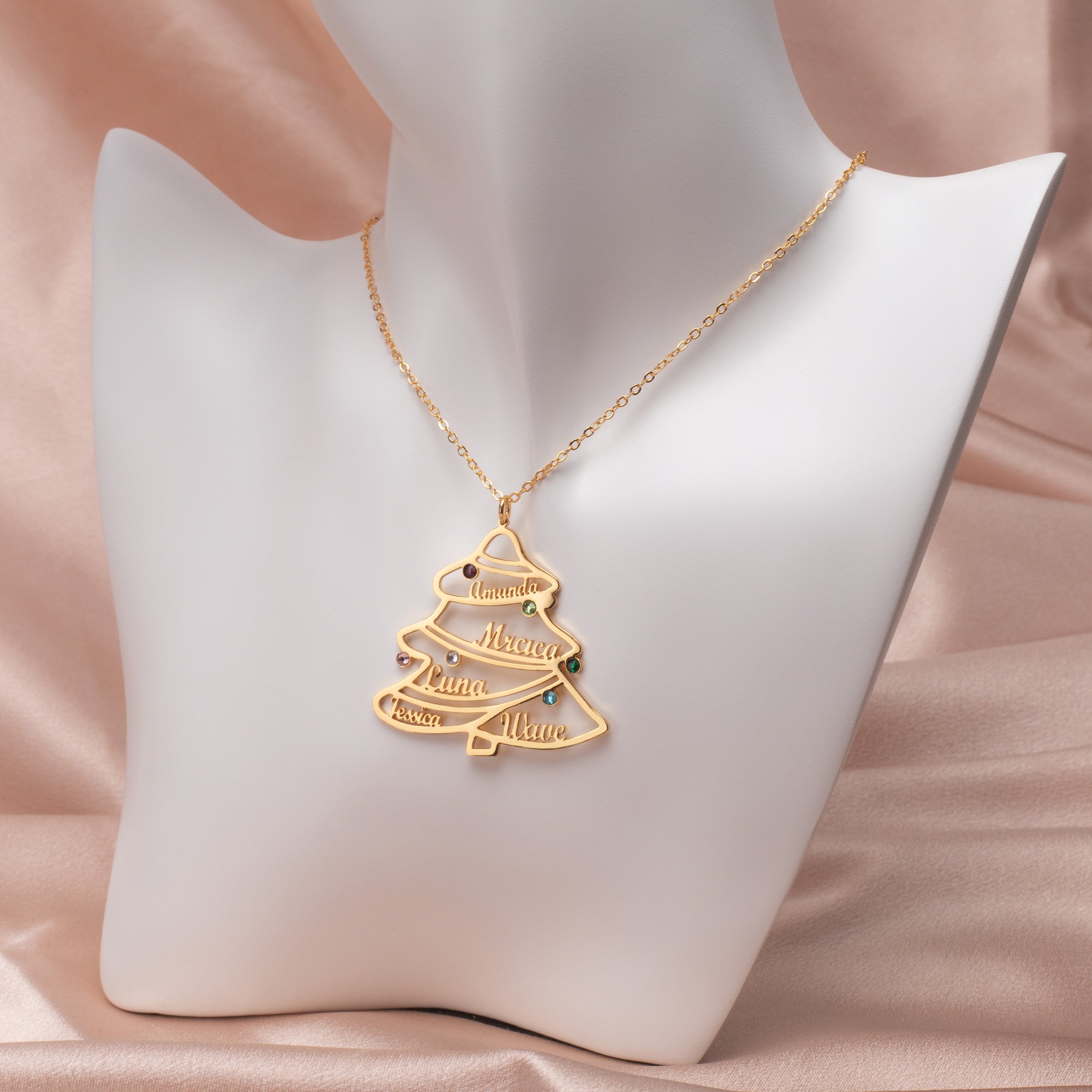 633. Pine Tree Necklace- with Diomand