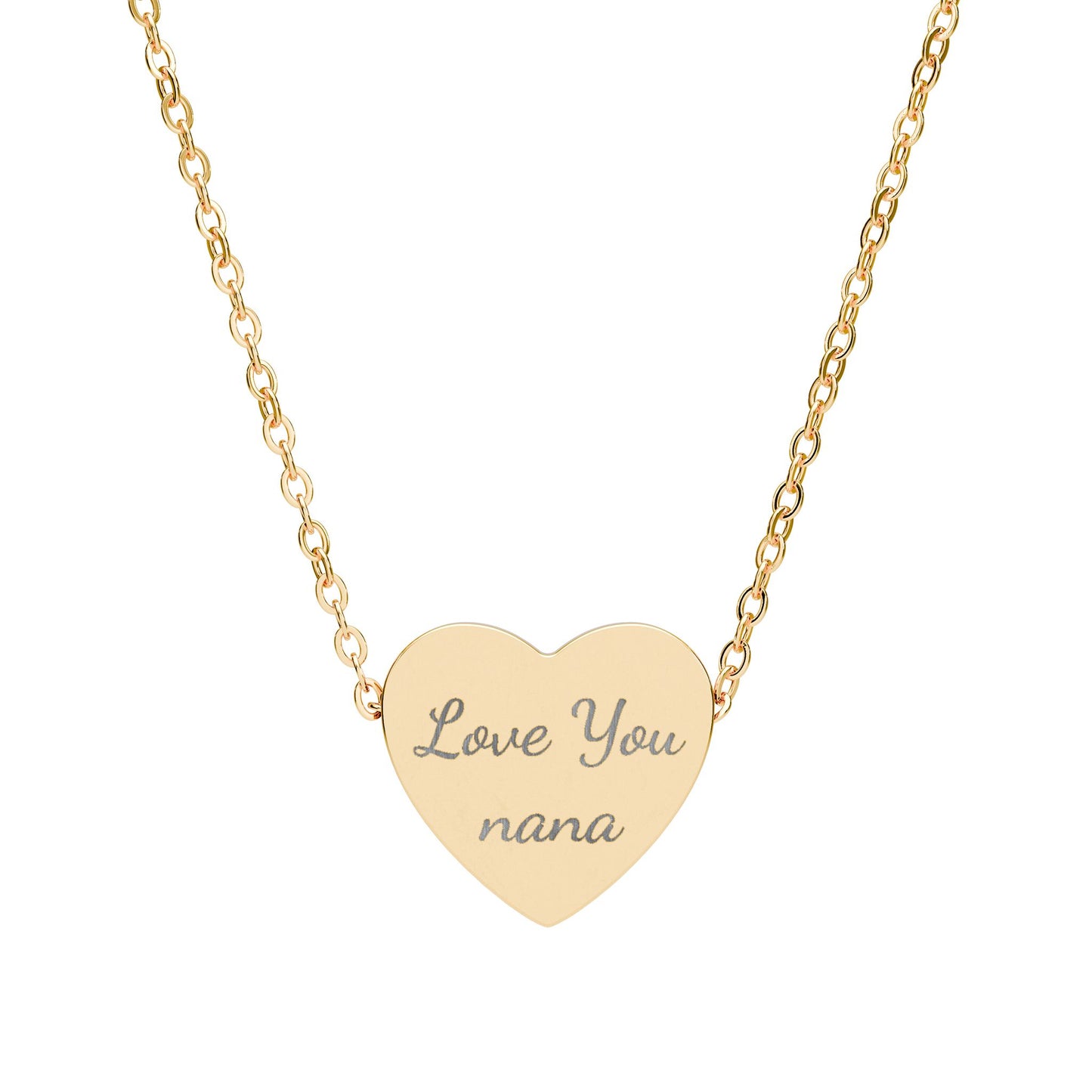 Engraved Heart Necklace - "Love You Nana"