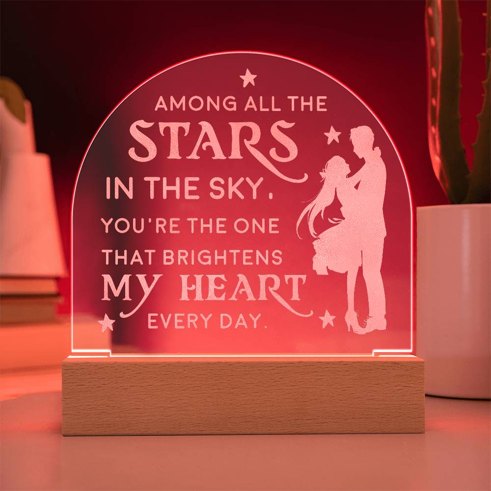 Acrylic Dome Plaque - To my wife-Among all