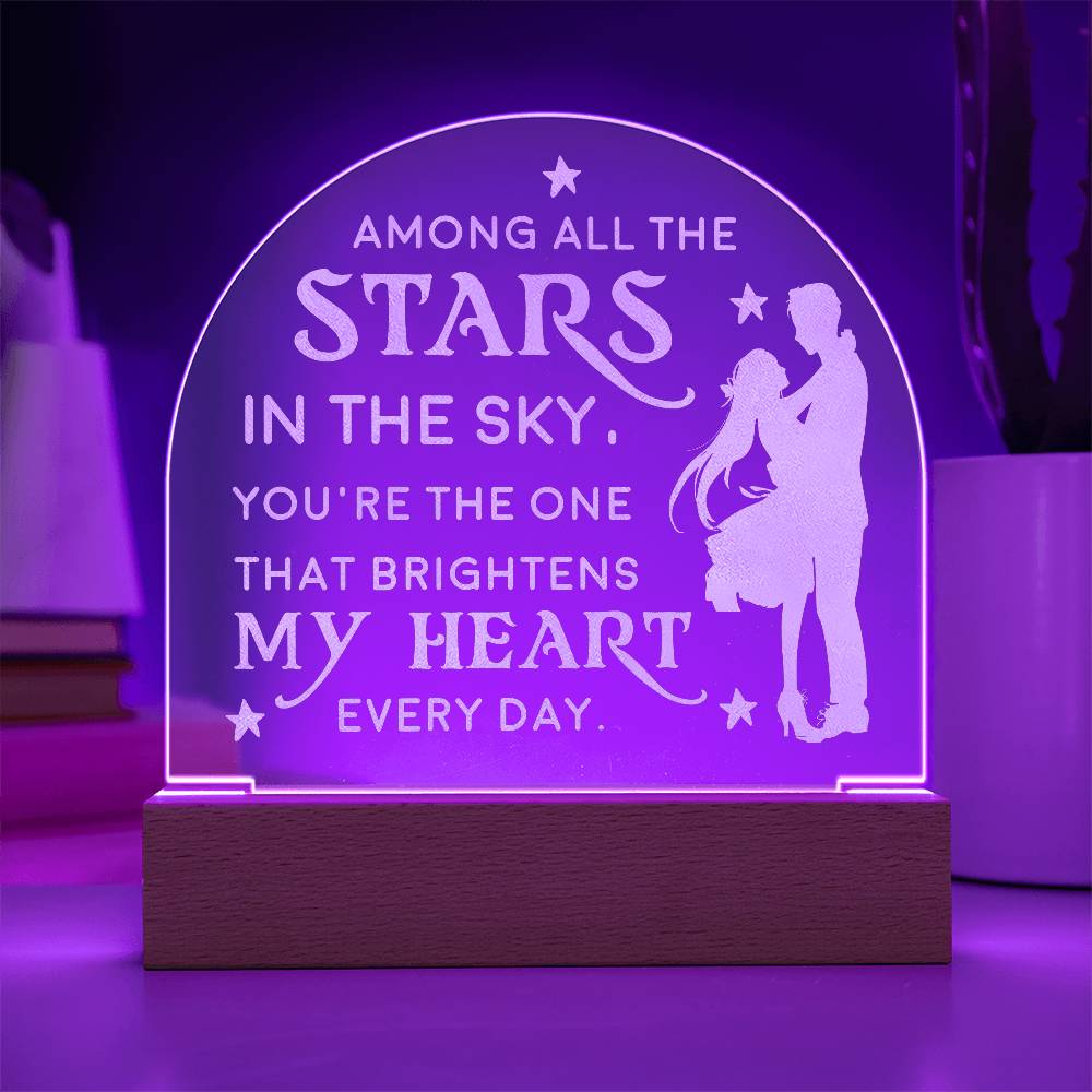 Acrylic Dome Plaque - To my wife-Among all