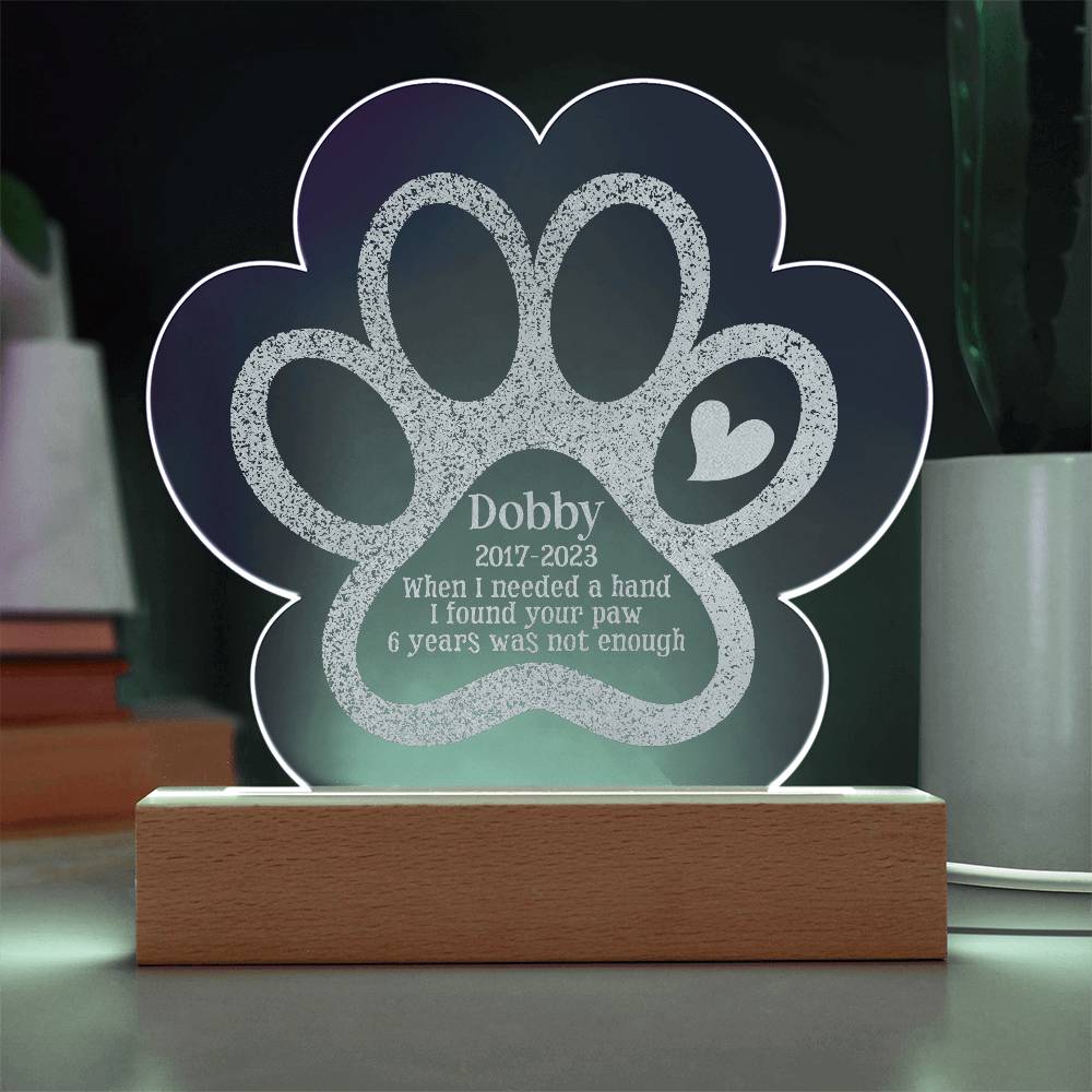 Acrylic Paw Plaque - Dobby