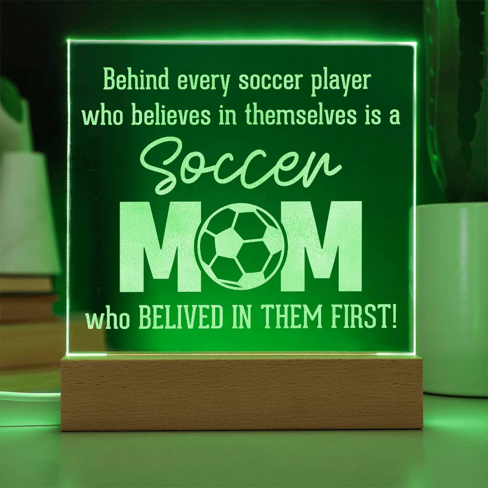 Acrylic Square Plaque - Behind every soccer player