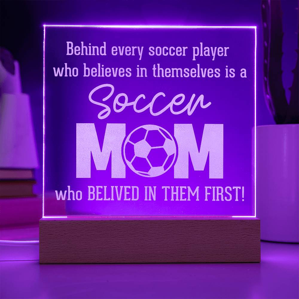 Acrylic Square Plaque - Behind every soccer player