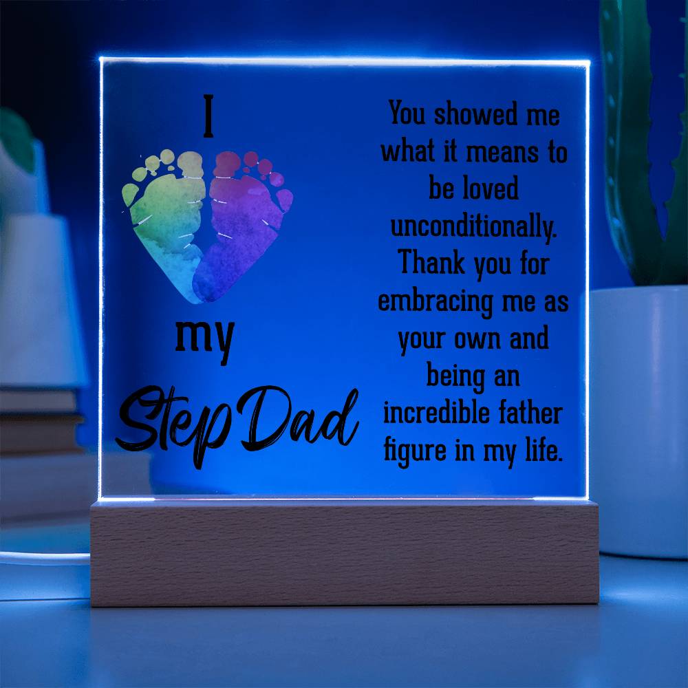 Acrylic Square Plaque - Dad-I Love My Step Dad