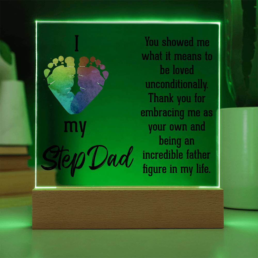 Acrylic Square Plaque - Dad-I Love My Step Dad