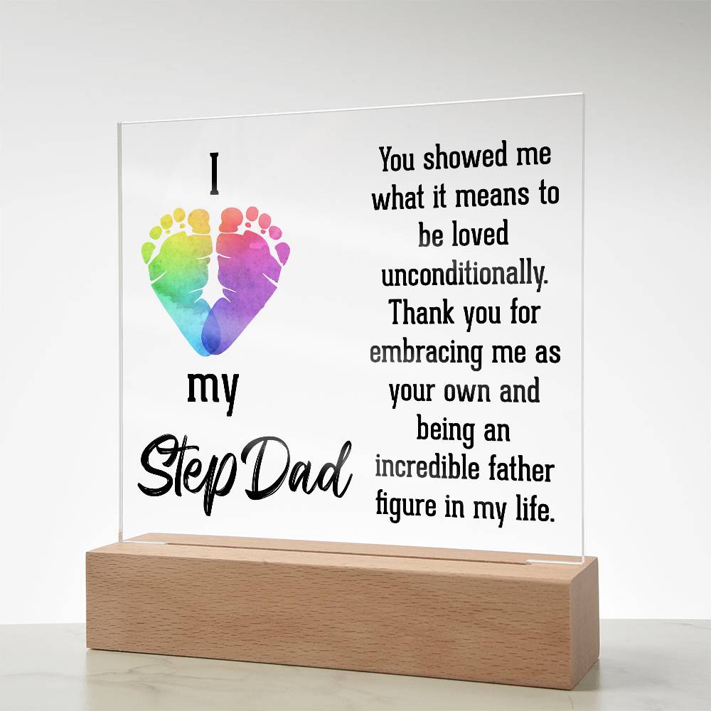 Acrylic Square Plaque - Dad-I Love My Step Dad