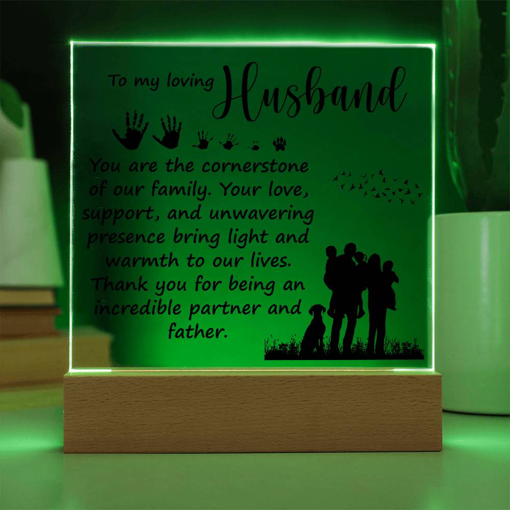 Acrylic Square Plaque - Dad-Loving Husband