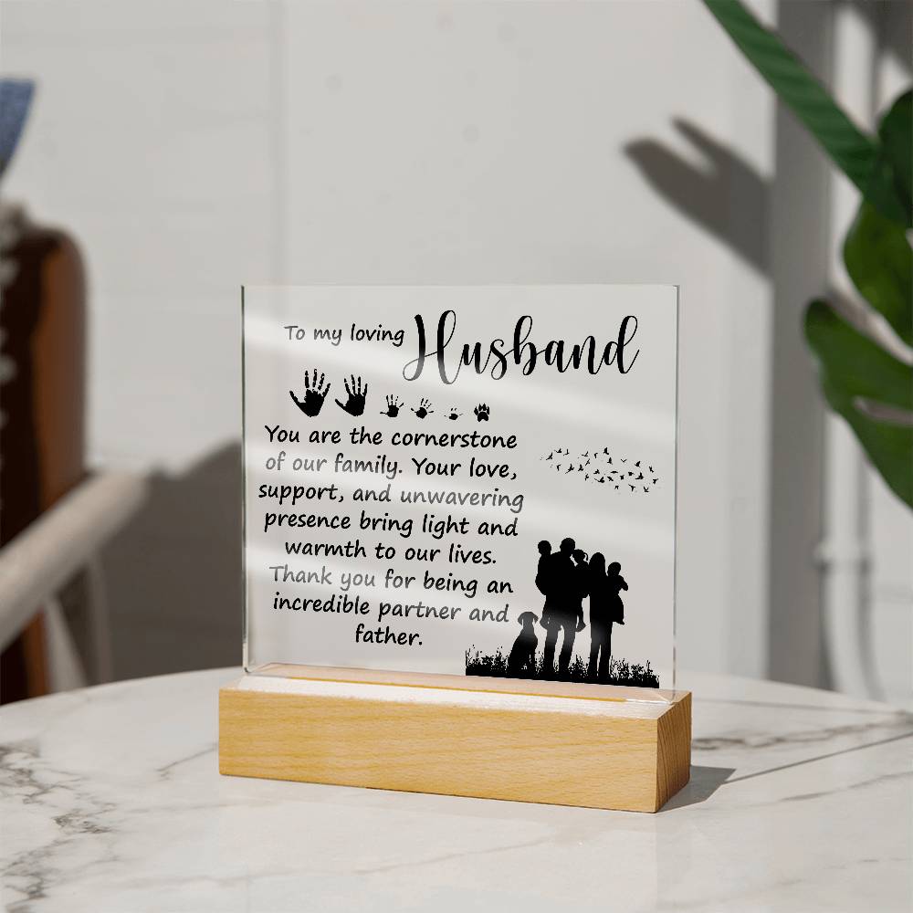 Acrylic Square Plaque - Dad-Loving Husband