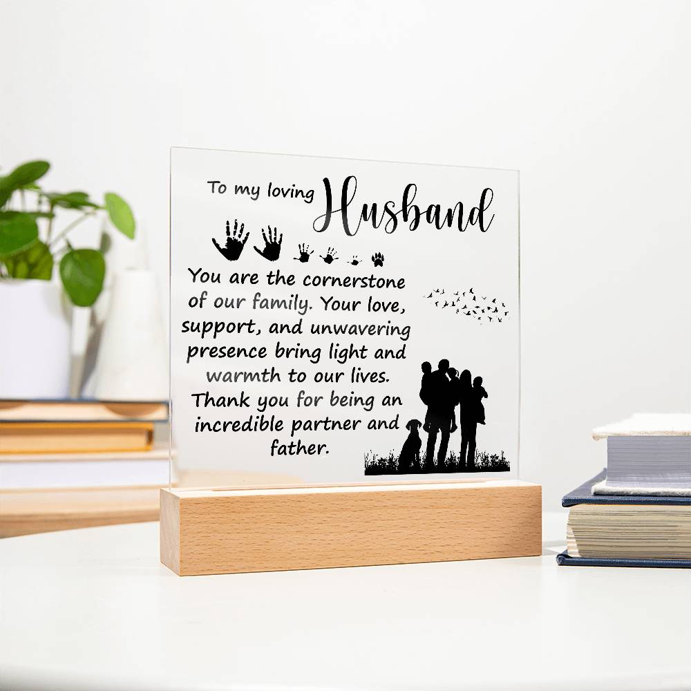 Acrylic Square Plaque - Dad-Loving Husband