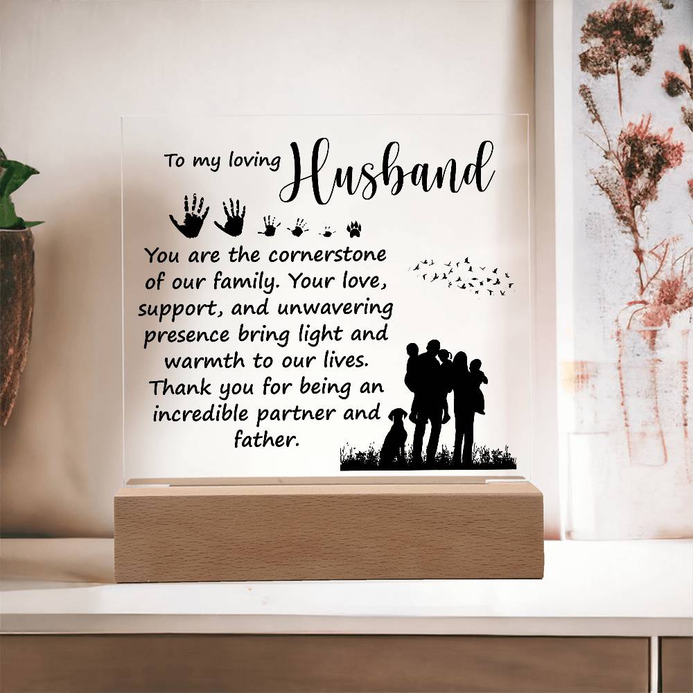 Acrylic Square Plaque - Dad-Loving Husband