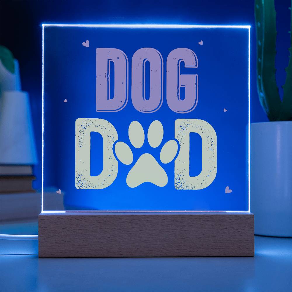 Acrylic Square Plaque - Dog Dad