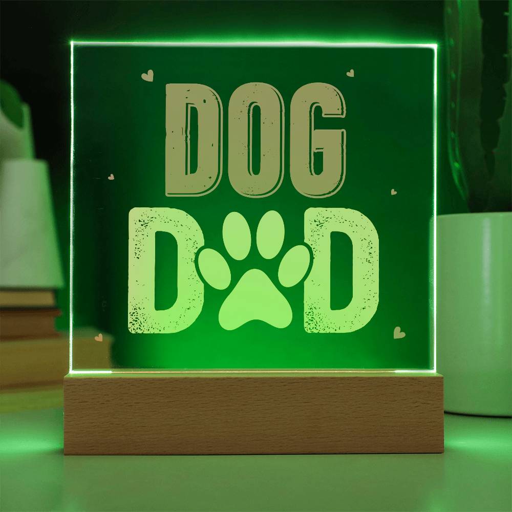 Acrylic Square Plaque - Dog Dad