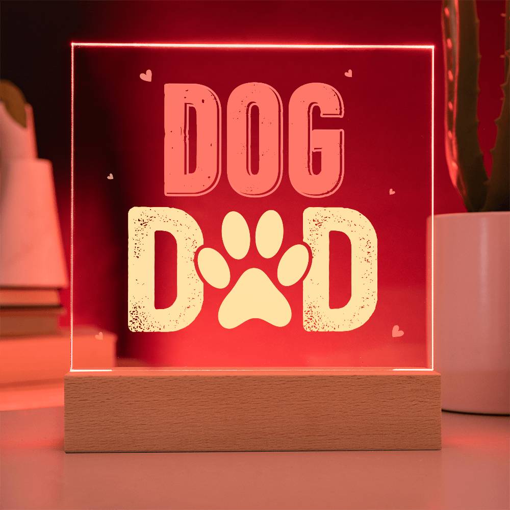 Acrylic Square Plaque - Dog Dad