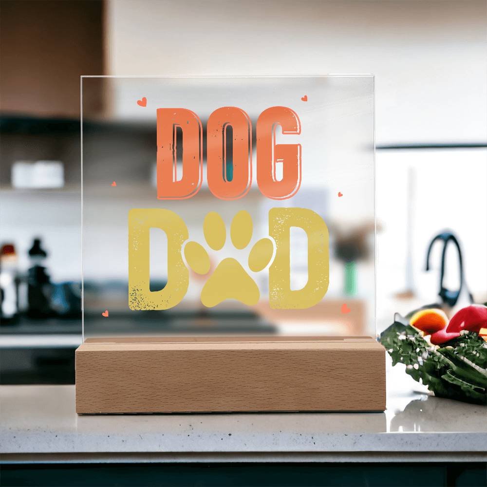 Acrylic Square Plaque - Dog Dad