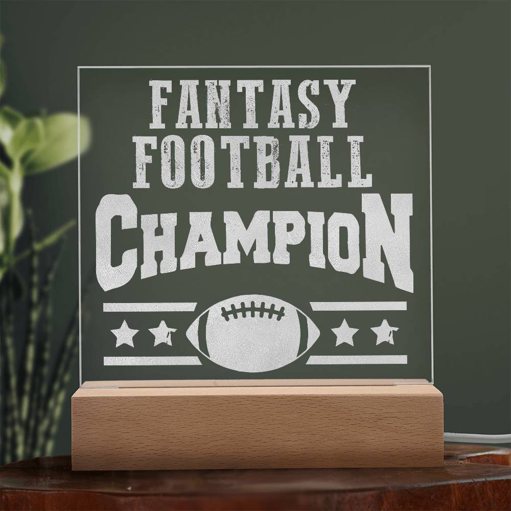 Acrylic Square Plaque - FANTASY FOOTBALL CHAMPION