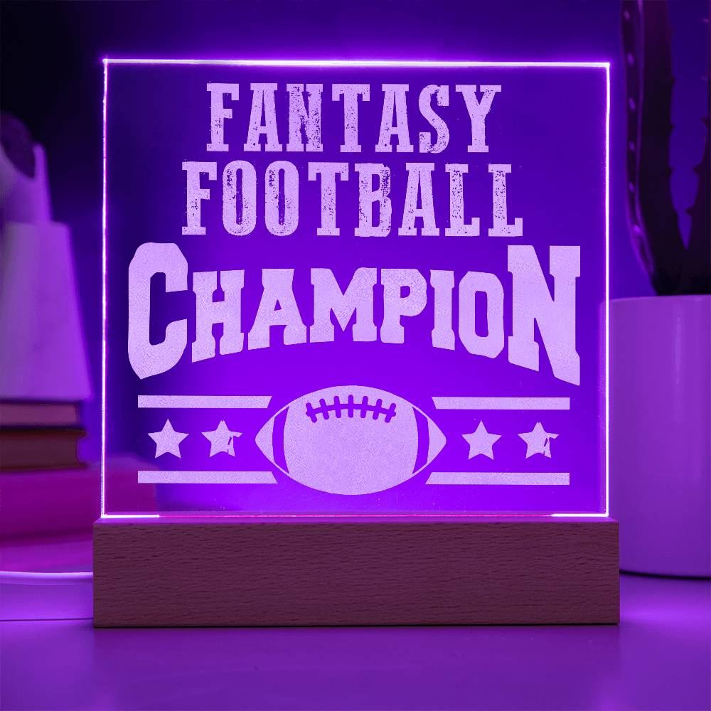 Acrylic Square Plaque - FANTASY FOOTBALL CHAMPION