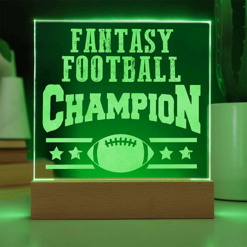 Acrylic Square Plaque - FANTASY FOOTBALL CHAMPION