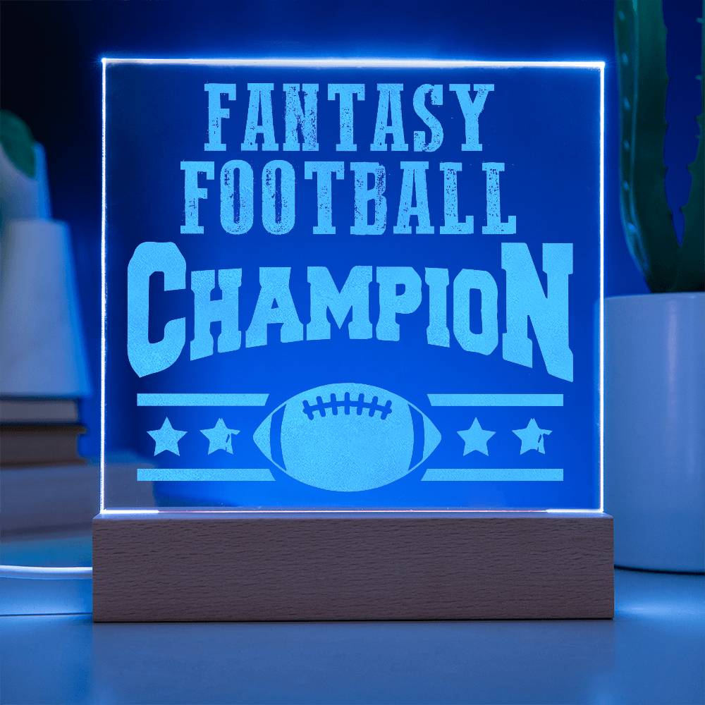 Acrylic Square Plaque - FANTASY FOOTBALL CHAMPION