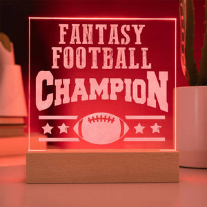 Acrylic Square Plaque - FANTASY FOOTBALL CHAMPION