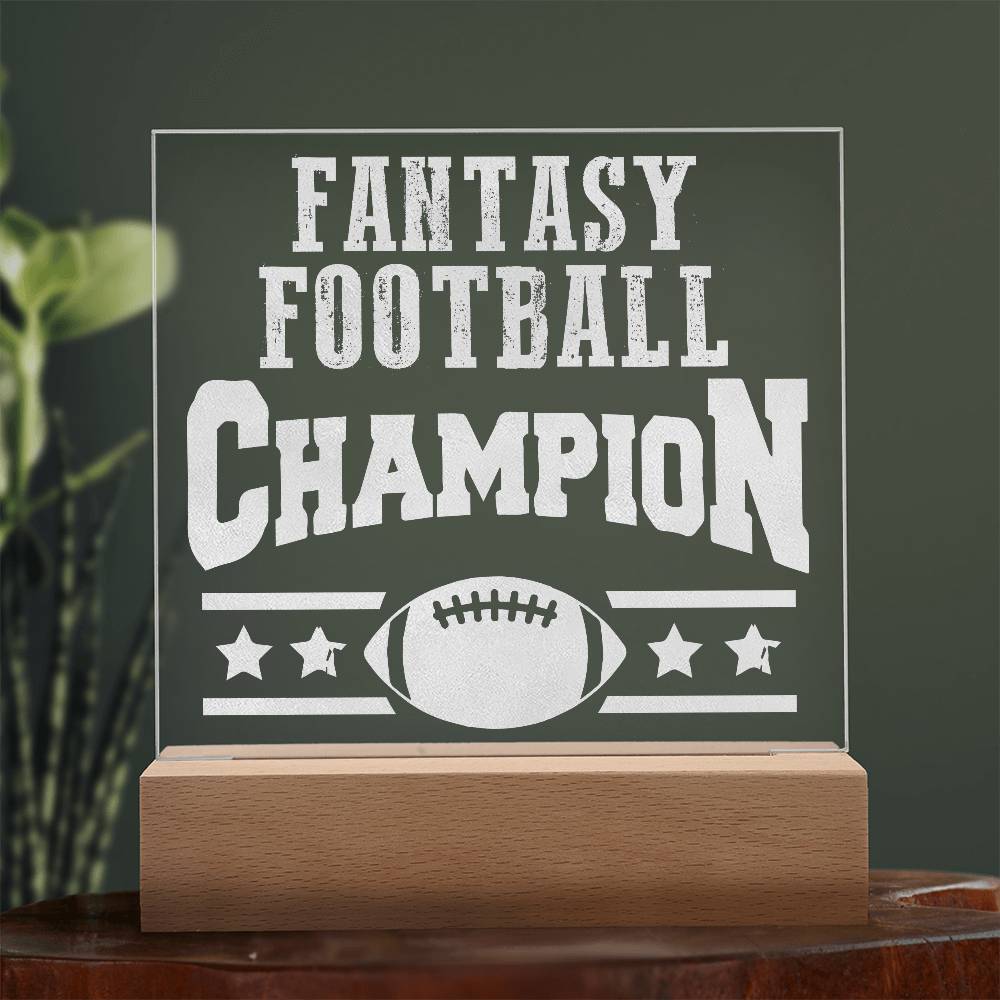 Acrylic Square Plaque - FANTASY FOOTBALL CHAMPION