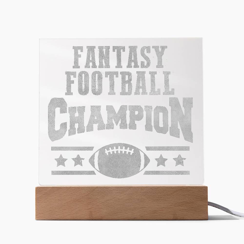 Acrylic Square Plaque - FANTASY FOOTBALL CHAMPION