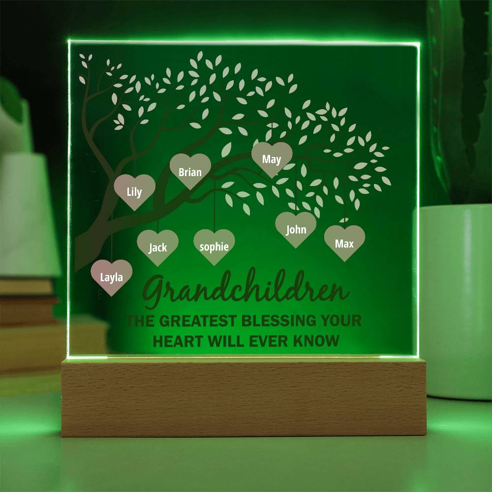 Acrylic Square Plaque - Grandchildren-Personalized