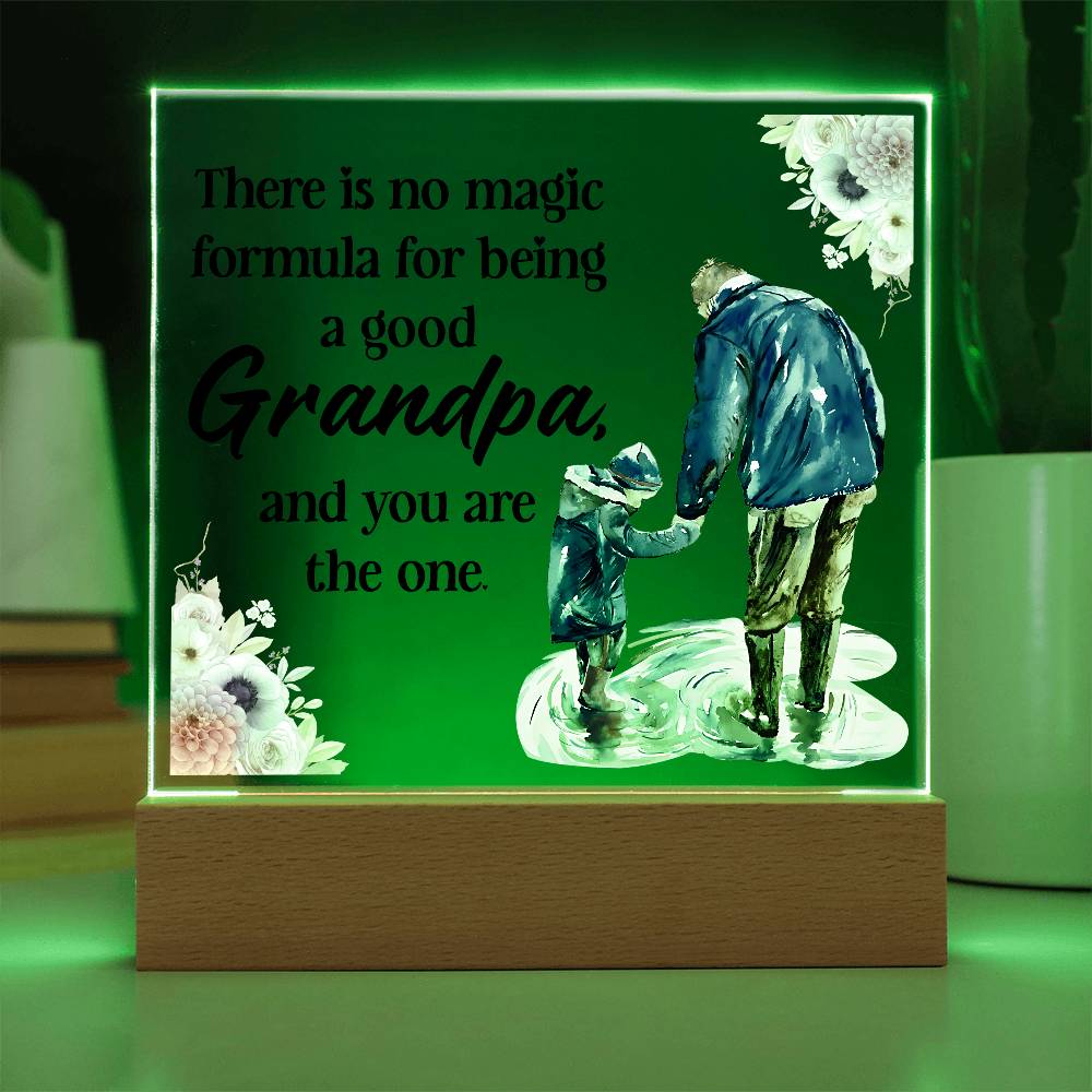 Acrylic Square Plaque - Grandpa