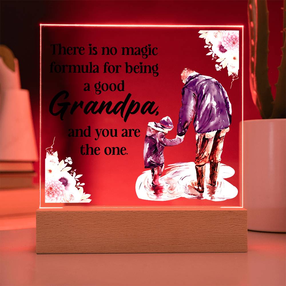 Acrylic Square Plaque - Grandpa