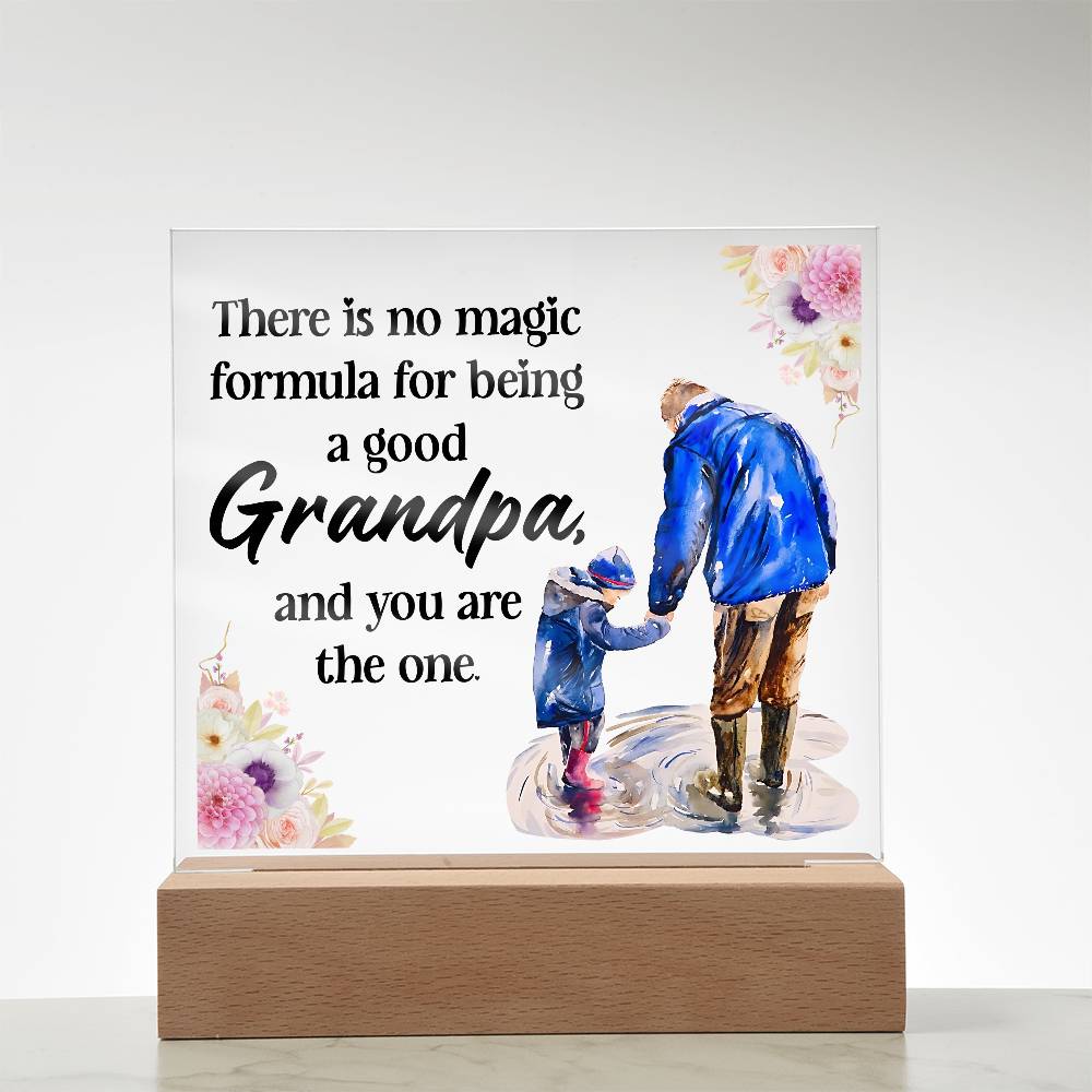 Acrylic Square Plaque - Grandpa