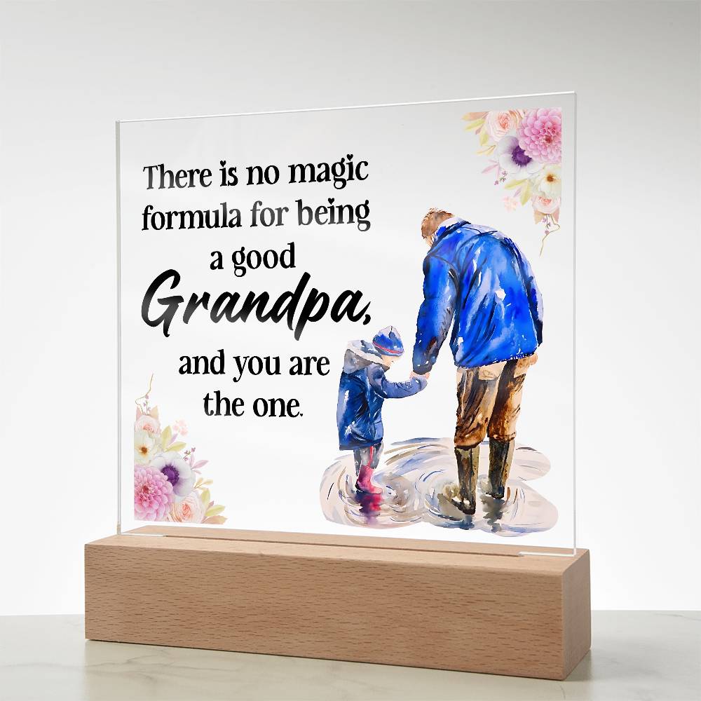 Acrylic Square Plaque - Grandpa