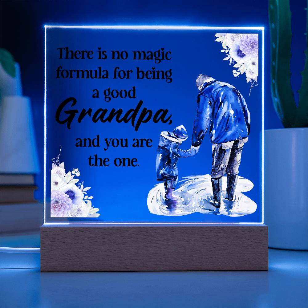 Acrylic Square Plaque - Grandpa