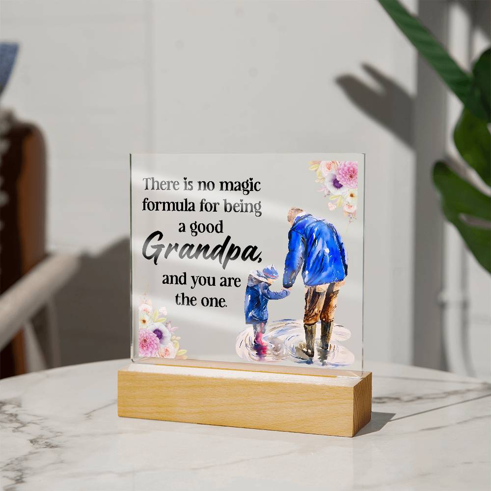 Acrylic Square Plaque - Grandpa