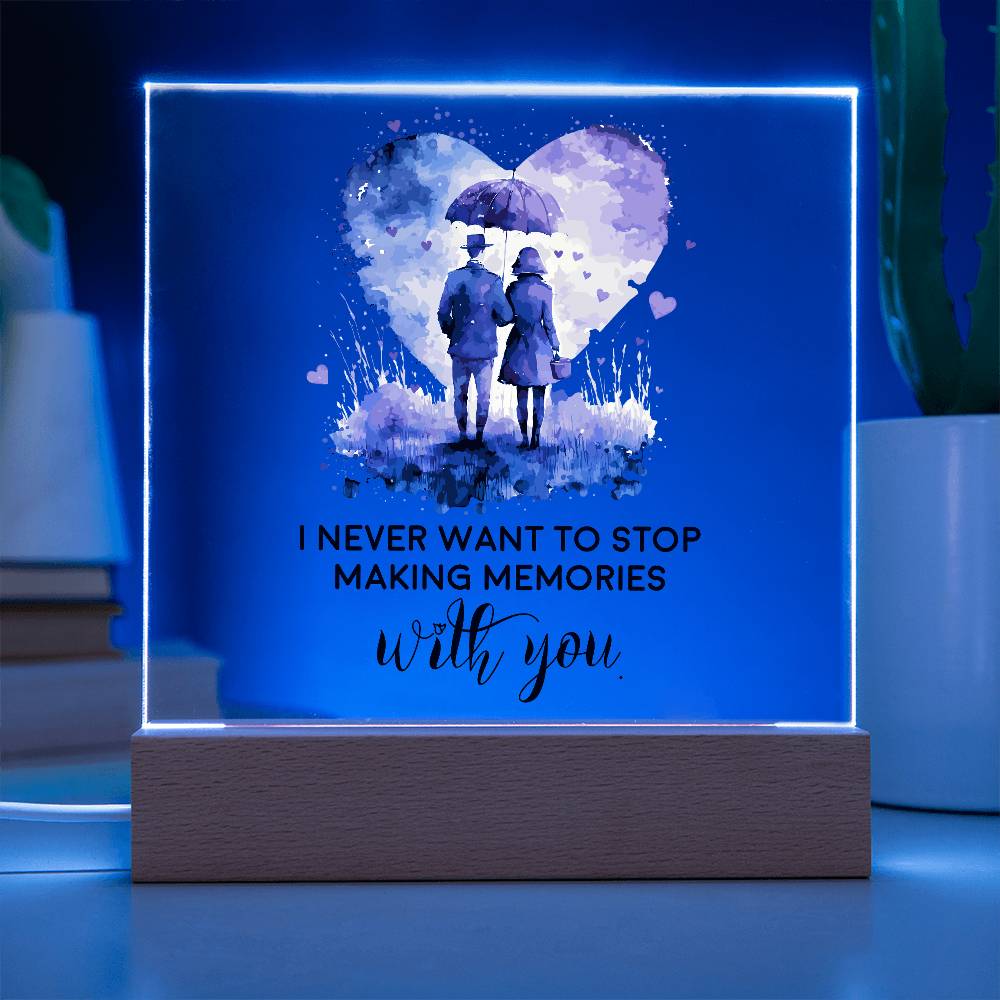 Acrylic Square Plaque - Love Memories