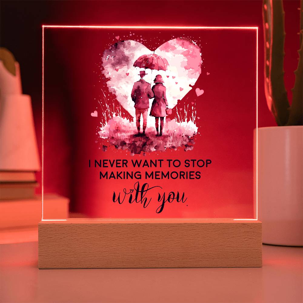 Acrylic Square Plaque - Love Memories