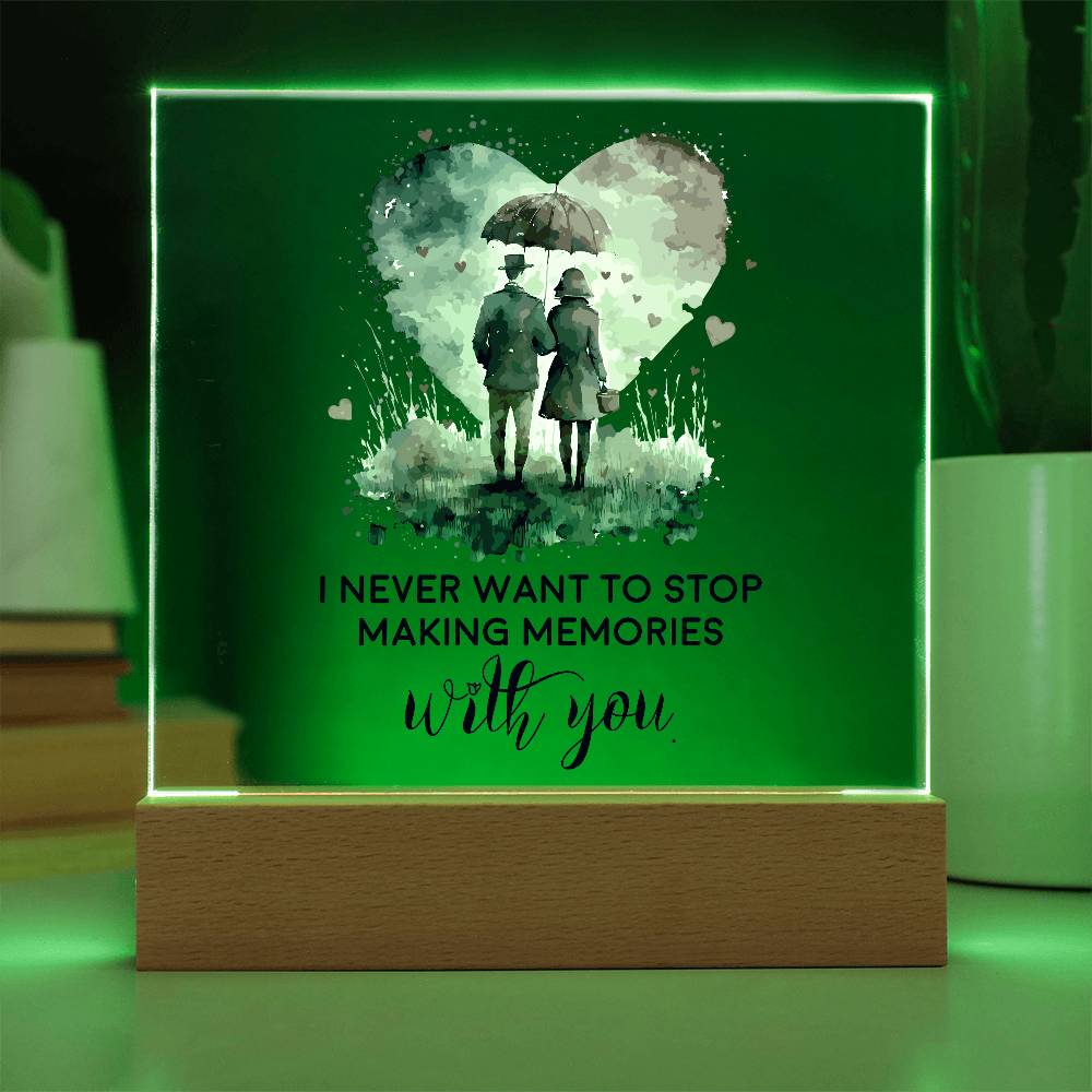 Acrylic Square Plaque - Love Memories