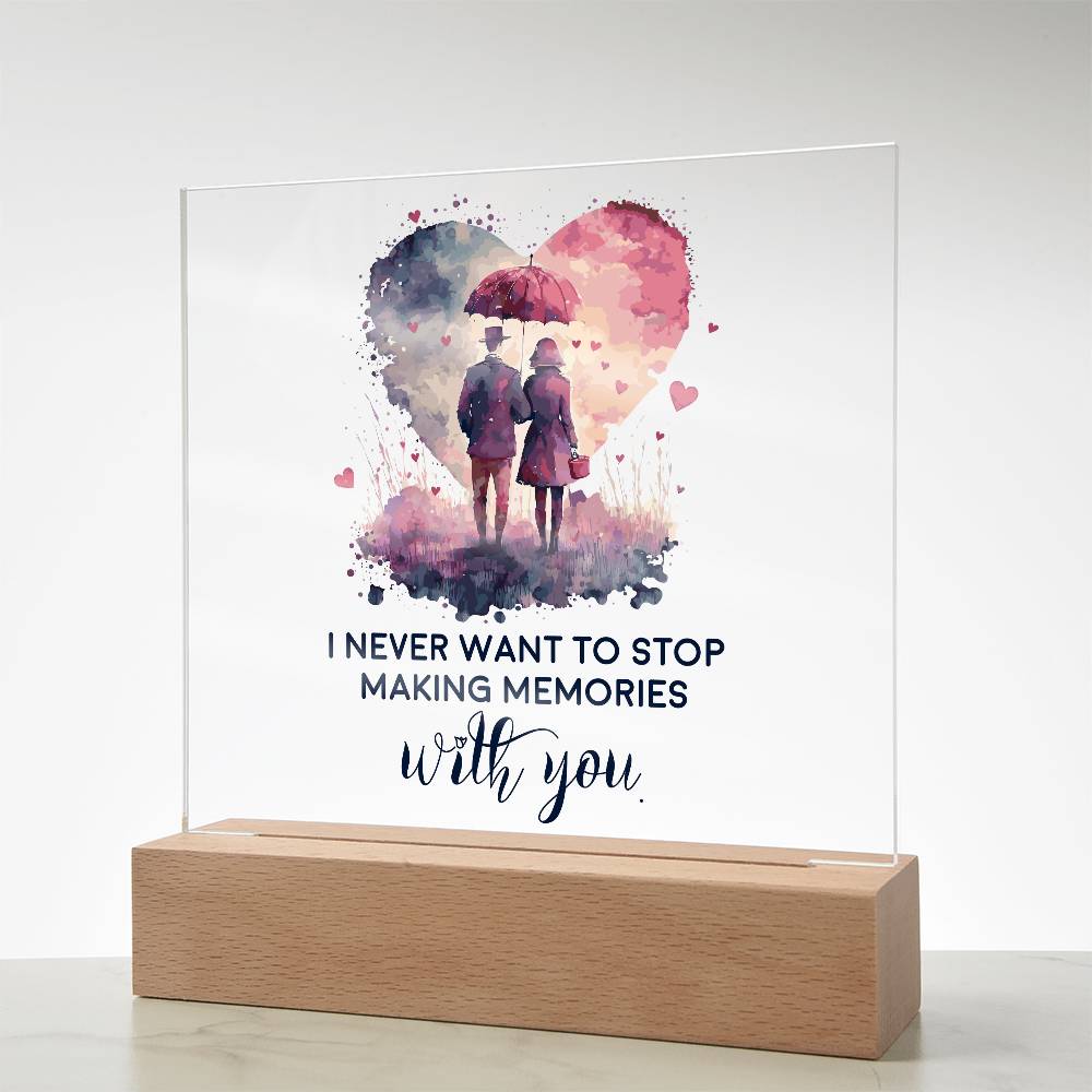 Acrylic Square Plaque - Love Memories