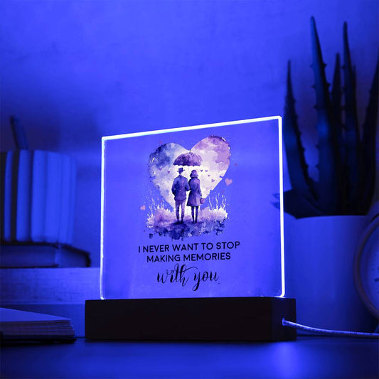 Acrylic Square Plaque - Love Memories