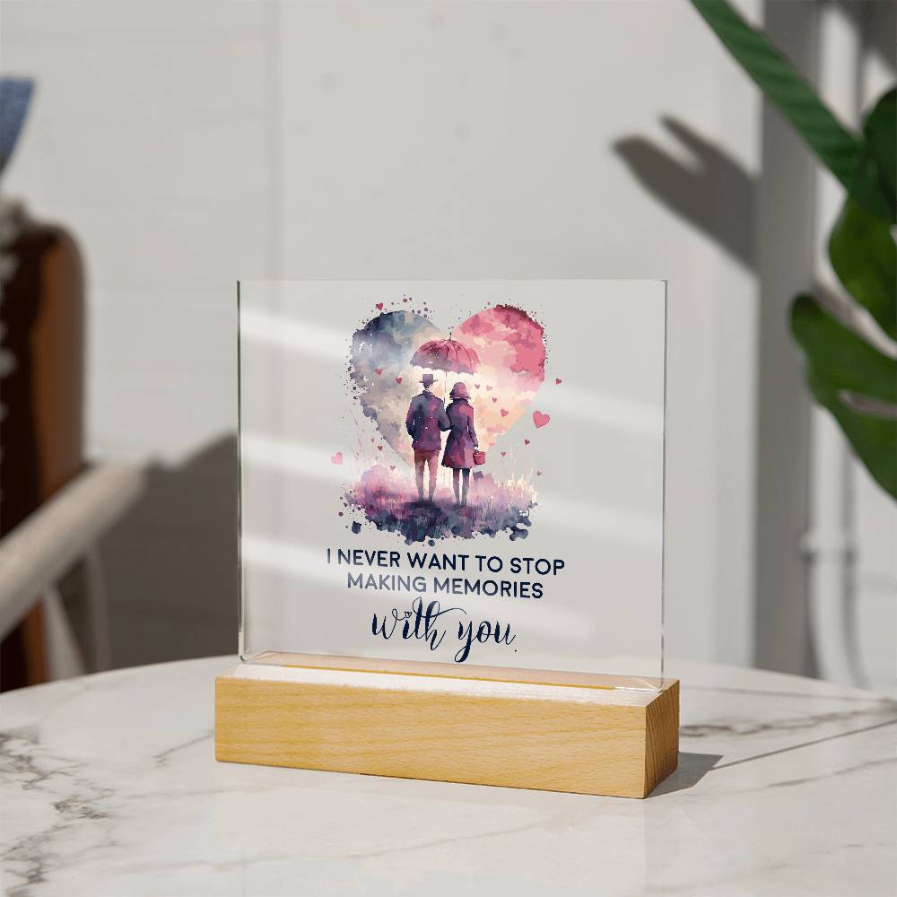 Acrylic Square Plaque - Love Memories