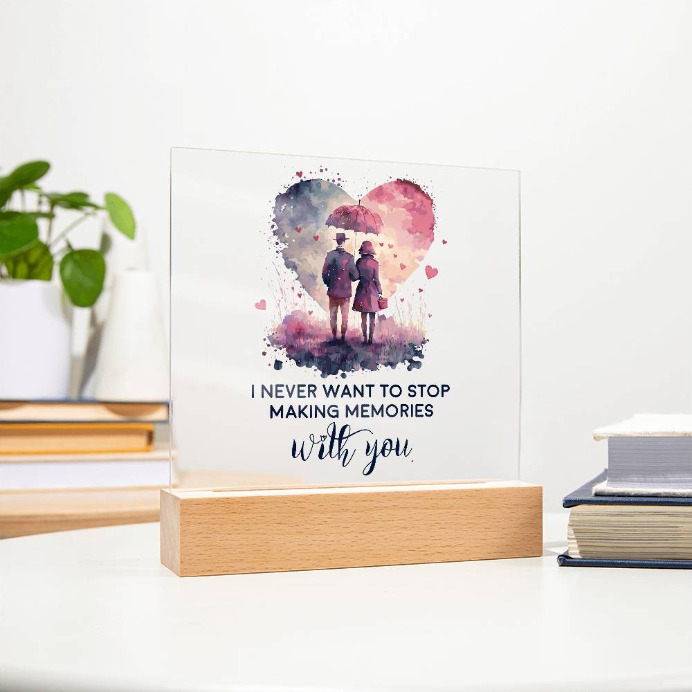 Acrylic Square Plaque - Love Memories